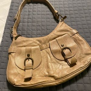 Vera Pelle Brown Italian Leather Crossbody Shoulder Purse Italian Made
